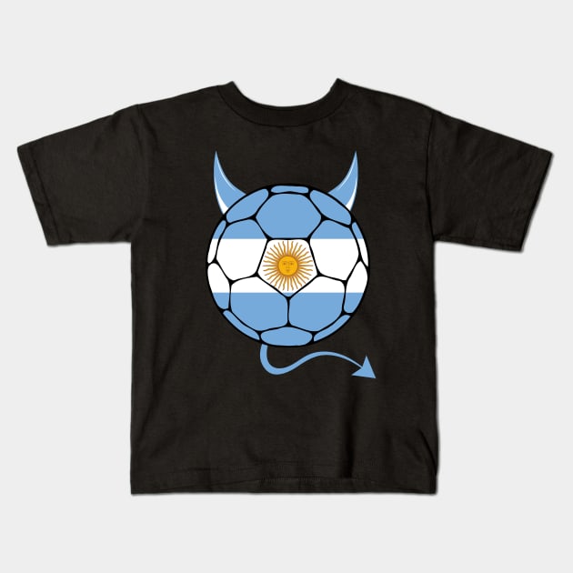 Argentina Halloween Kids T-Shirt by footballomatic